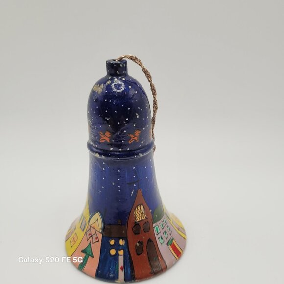 Vintage Hand Painted Lacquer Bell Ornament - Picture 6 of 8